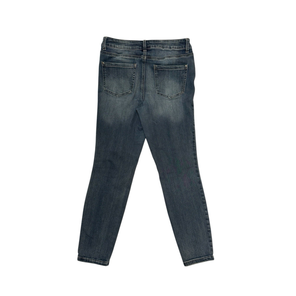 Maurices Everflex Jeans High Rise Womens 12 SHORT Ankle BLUE Distressed Cowgirl - Picture 12 of 14